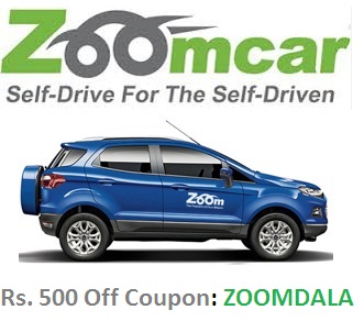 India Desire : Zoomcar ZOOMDALA Rs. 500 Off Offer : Get Rs. 500 Off On Your 1st Car Rental Ride From Zoomcar